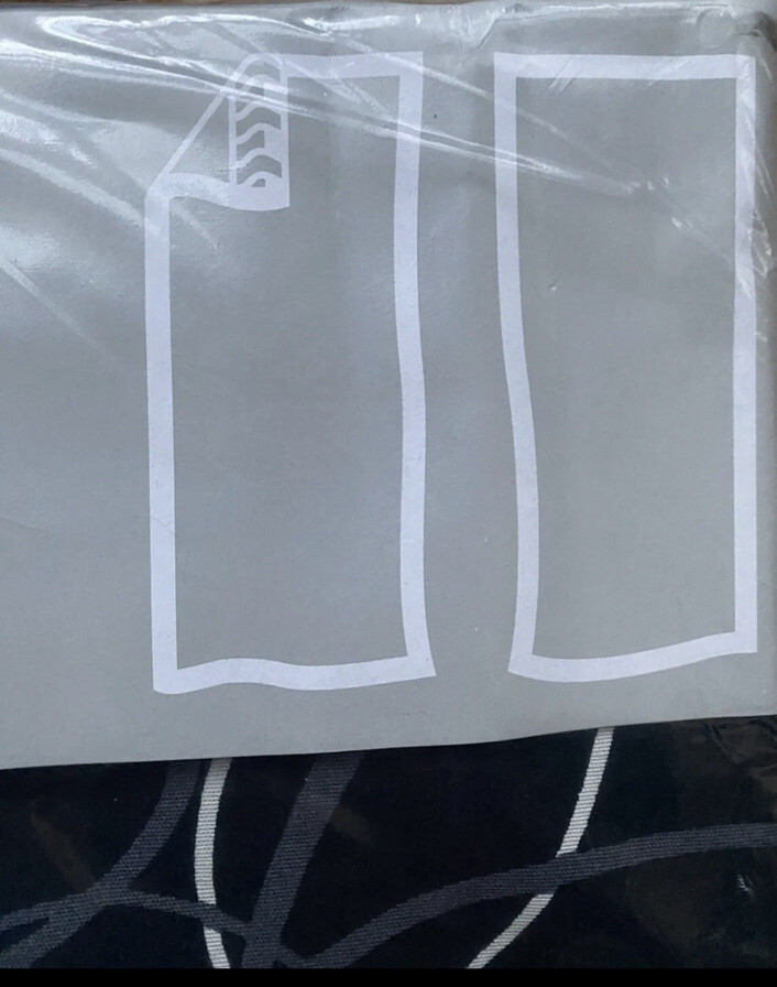 Ikea Vinde Drapes Curtains New Designed By Kazuyo Nomura. Black W/ White 57×118”
