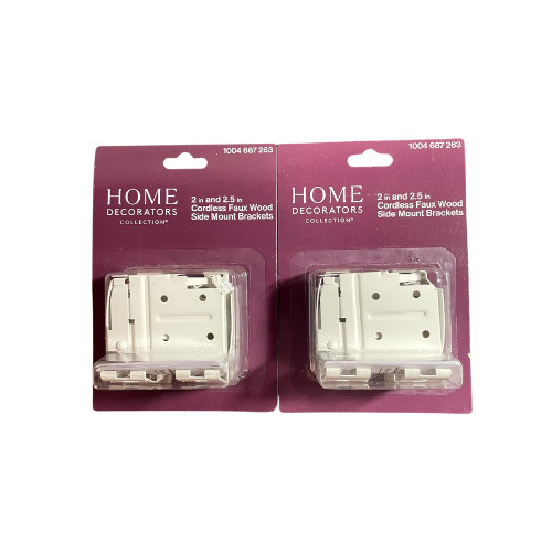 Home Decorators Collection 2 in. & 2.5 in Cordless Faux Wood Bracket Set (2 Pk)