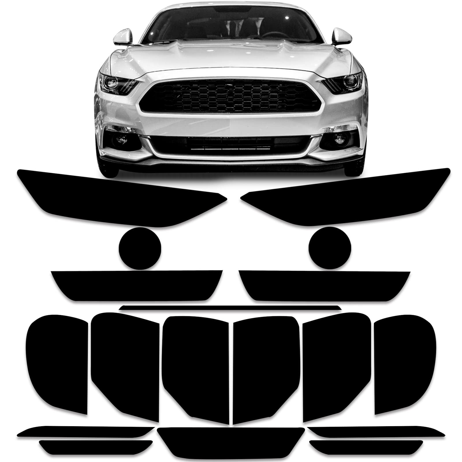 Fit for Ford Mustang 2015 2016 2017 Precut Vinyl Overlay Tint Kit Complete Fu…
