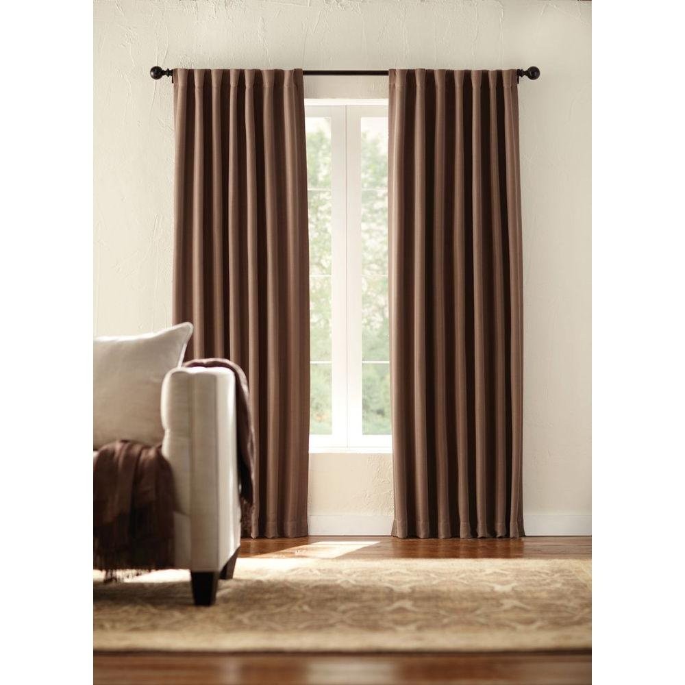 Home Decorators Mocha Room Darkening Back Tab Curtain- 54 in W x 84 in L