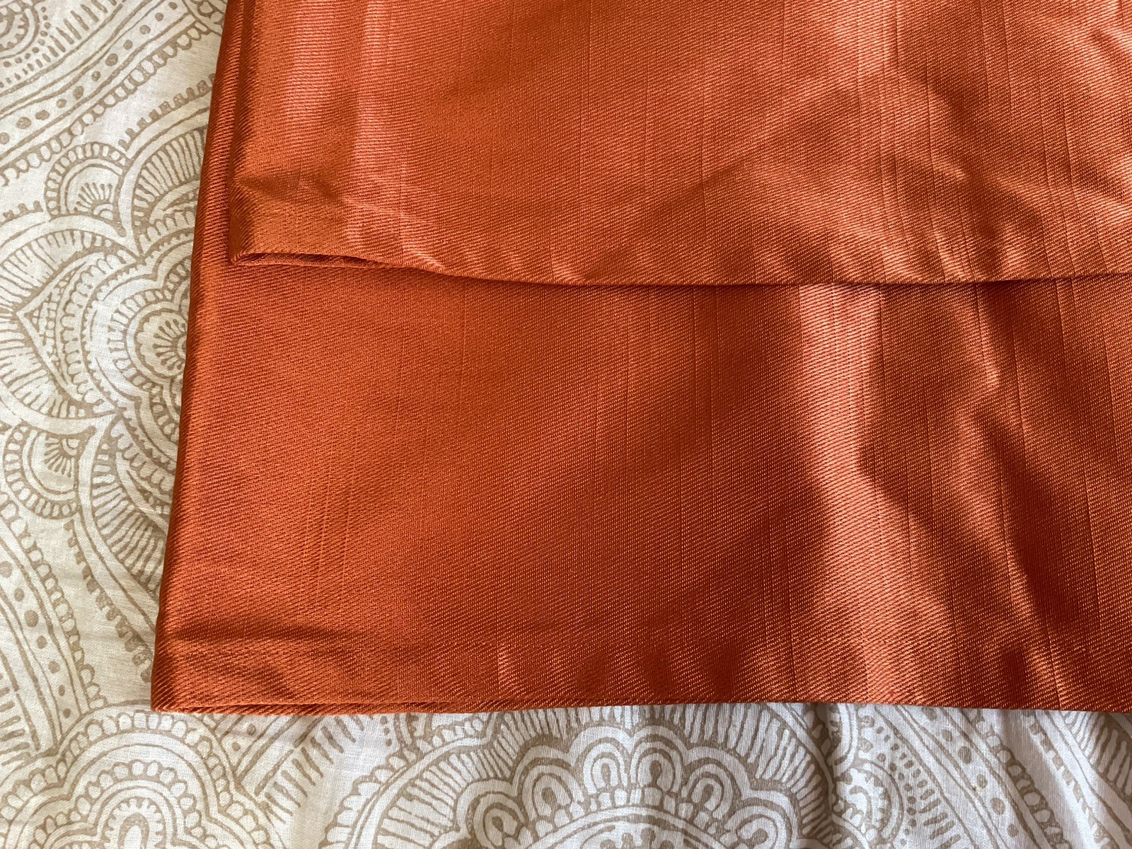 3 Orange (Brick color) Valance Window Curtain Topper 14” W x 70”L