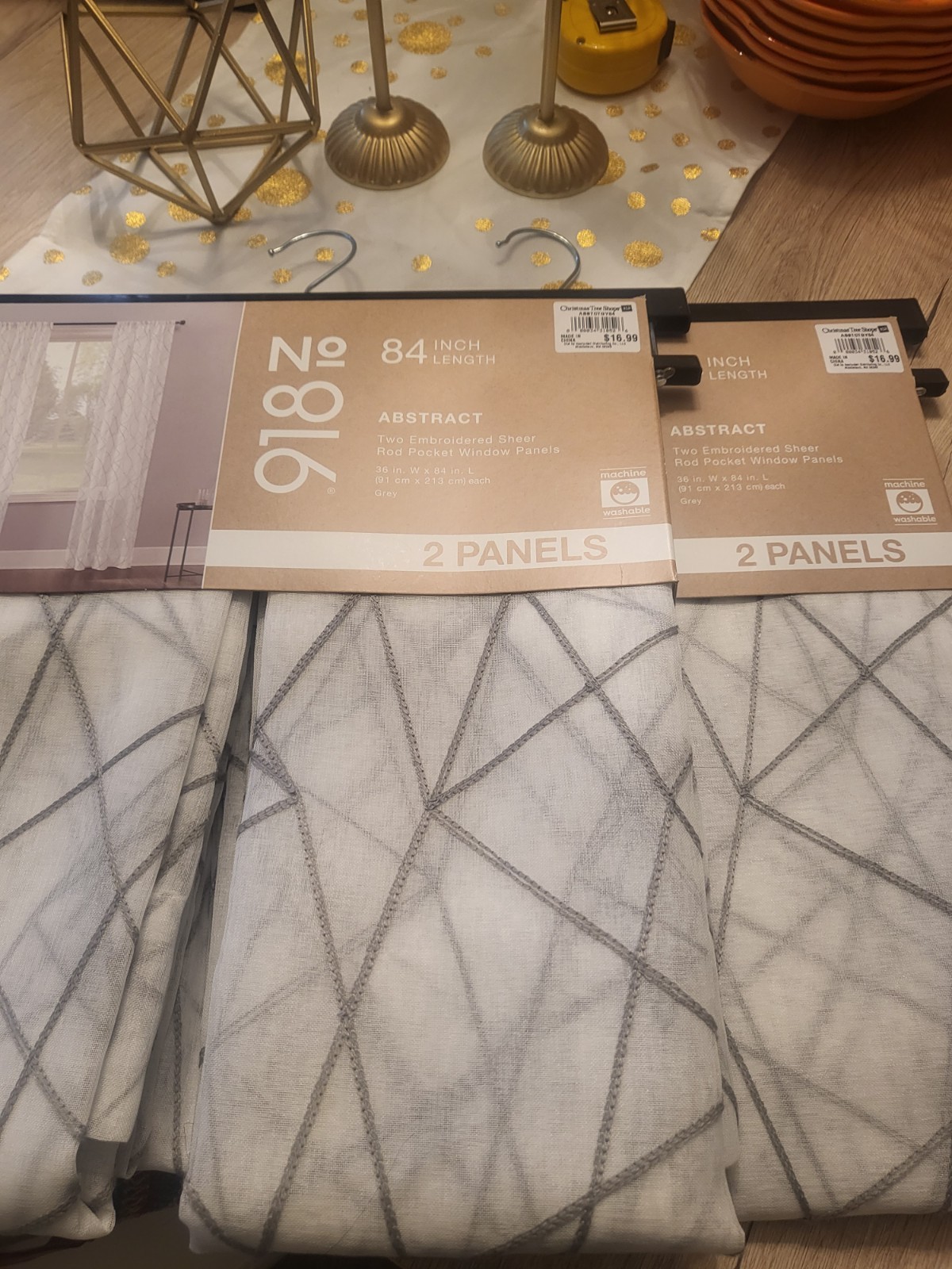 Retro Modern Gray Curtains