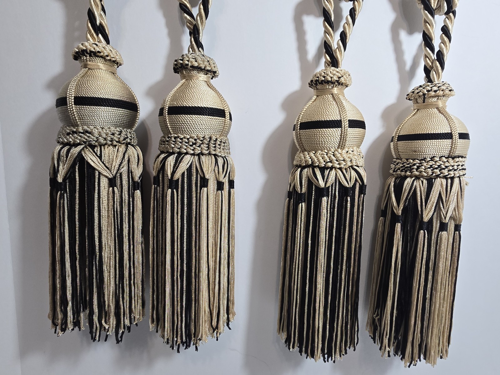 Fancy Large Curtain Tie Back Tassels Gold/Black Color