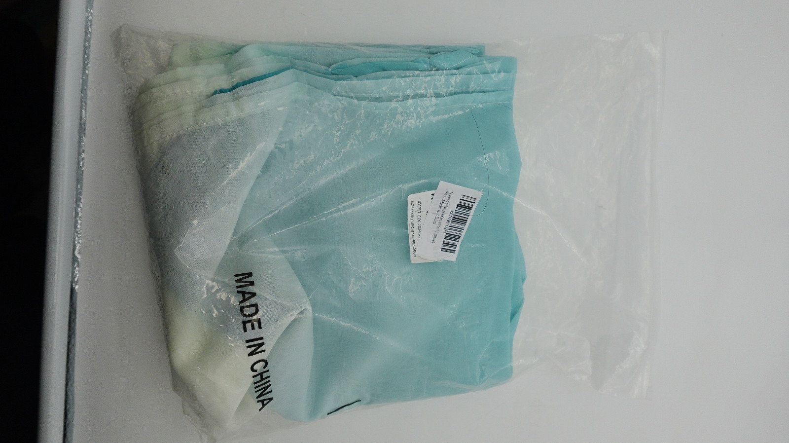 Turquoise Waterfall Sheer Valance Curtains Ombre Window Drapery 3Panels 98×120cm