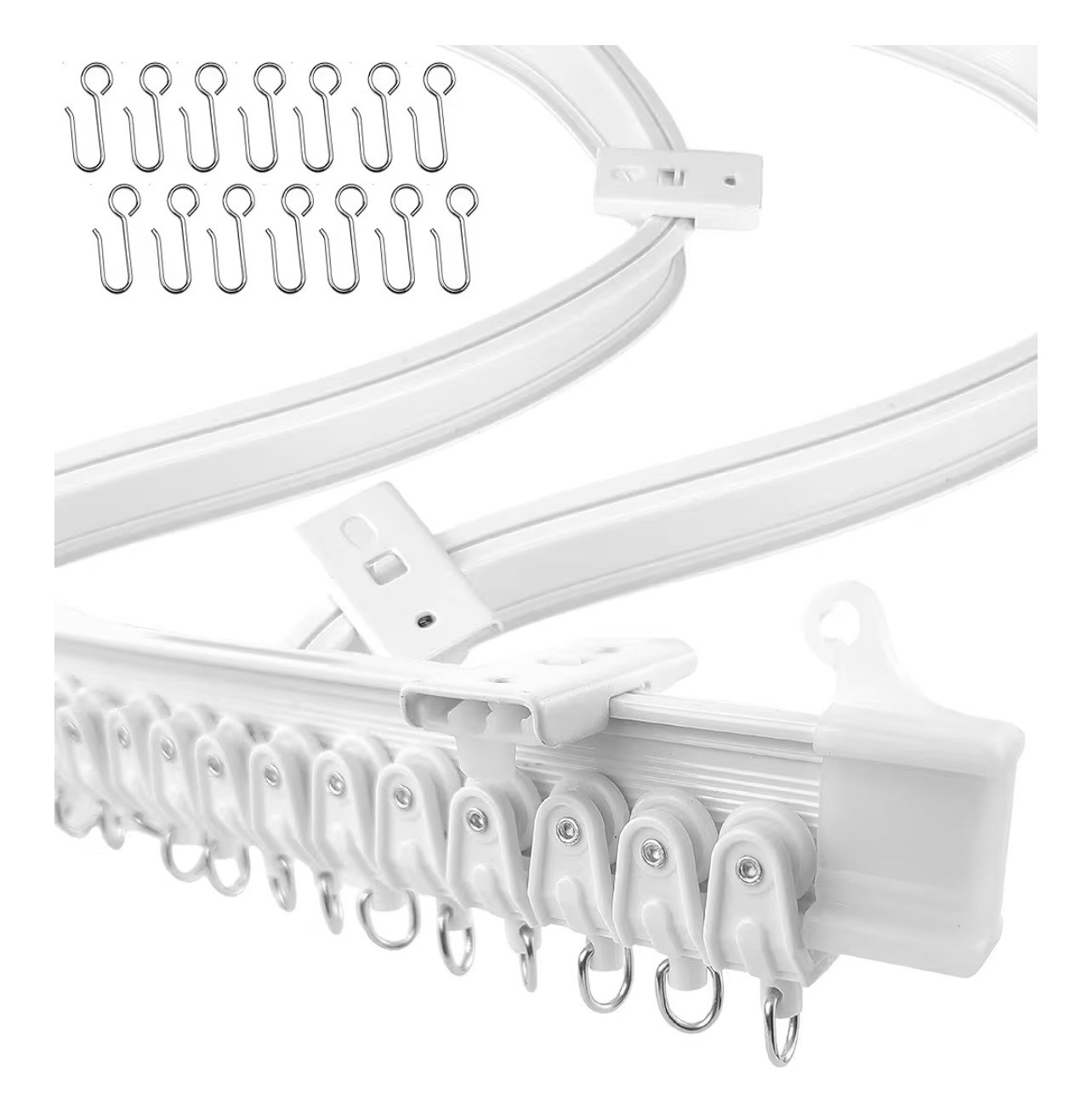 UrbanRed Flexible Bendable Ceiling Mount Curtain Track 5 Meters 16.4FT Mount