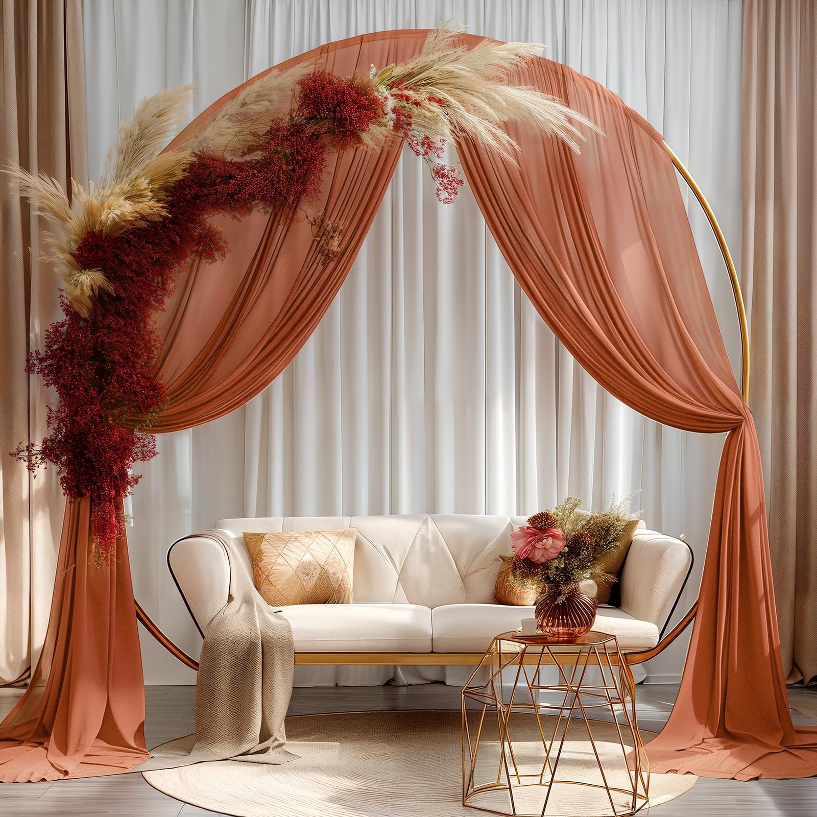 Terracotta Wedding Arch Draping Fabric 1 Panel 30” x 1 Panel,