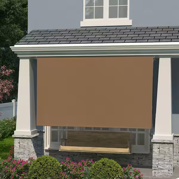 Outdoor Patio Porch Deck Roller Blind Sun Shade Roll Up Exterior 96″ W x 72″ L