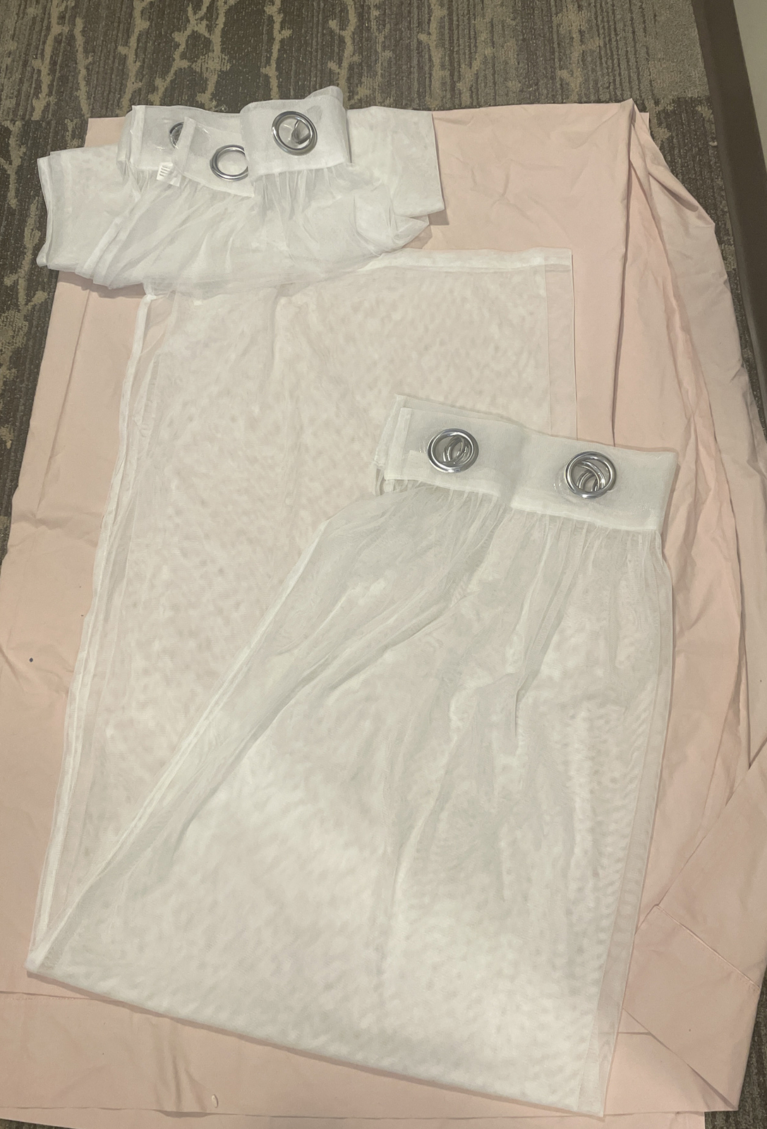 Deconova White Sheer 52” W X 64” L Panel Curtain Set Of (2) Silver Grommet