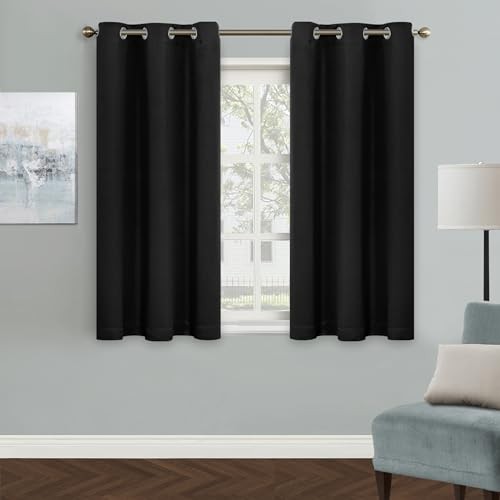 out Curtain for Bedroom Curtains for Bathroom 45 42″W x 45″L (Pack of 1) Black