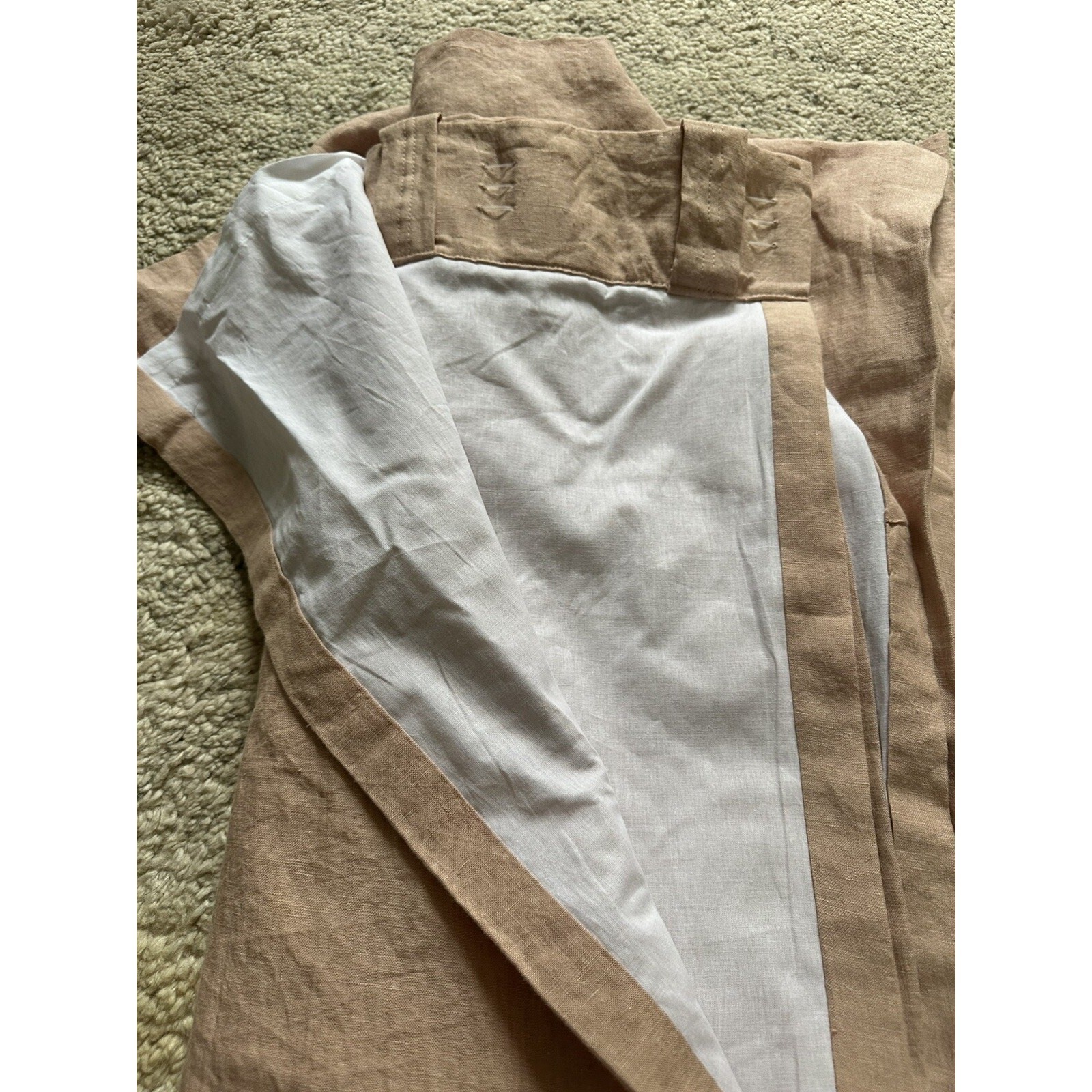 Pottery Barn Belgian Flax Linen 1 Single Drape Soft Lined 50×96” One Peach Blush
