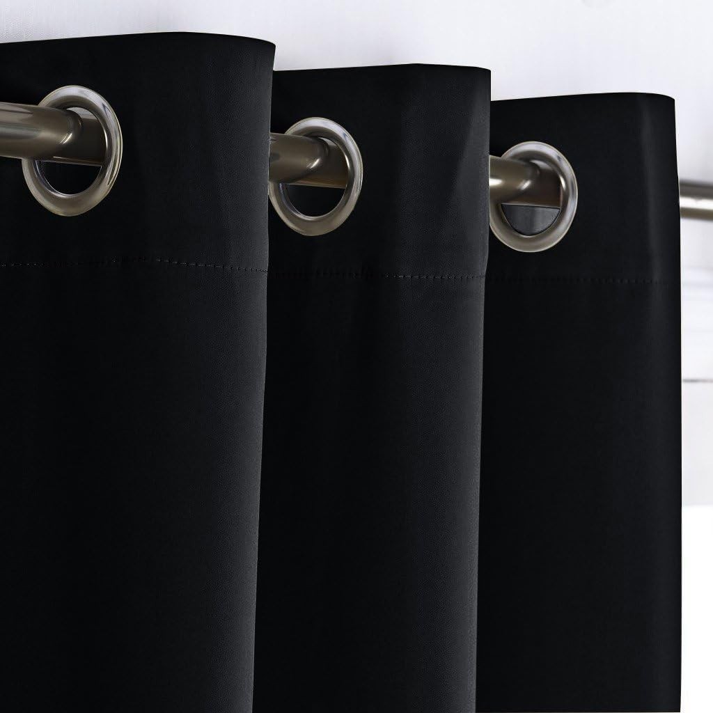 Black Out Curtain Panel Shade Solid Energy Efficient Eyelet Top Window 42×63 In