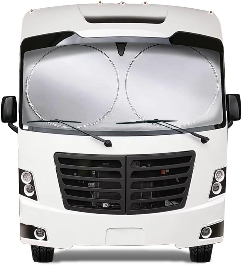 Class a RV Windshield Sunshade Cover, Reflective Window Film for Trailer Heat Bl