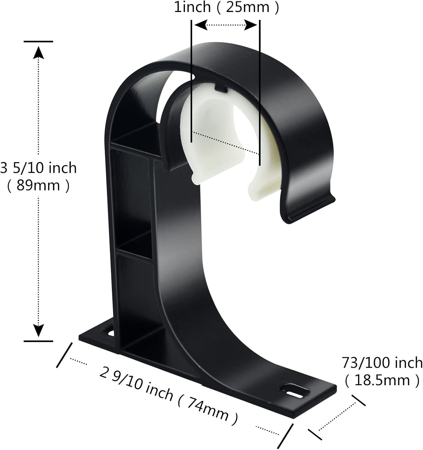Ceiling Curtain Rod Bracket, 4 Pack Heavy Duty Curtain Rod Holders, Aluminum …