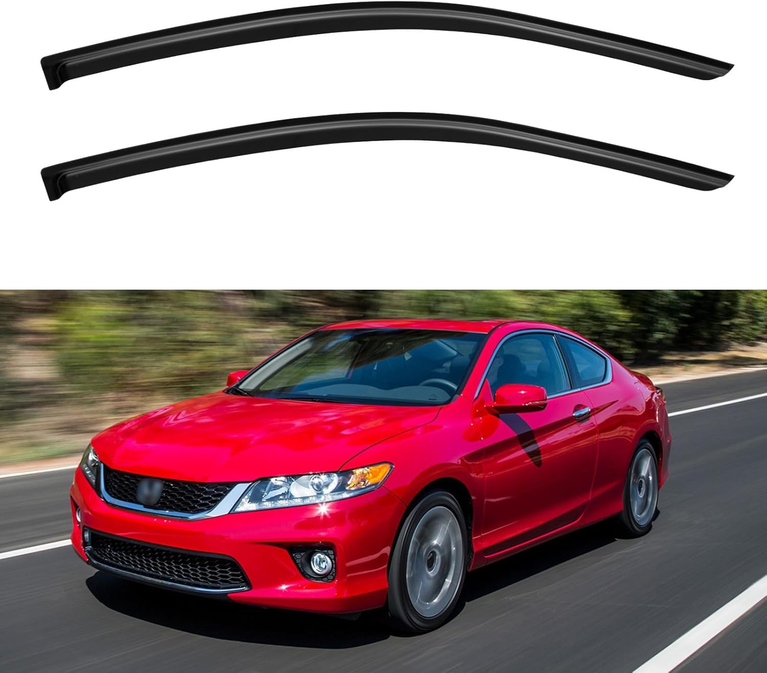 Window Visors Rain Guards Shield for 2013-2017 Honda Accord Coupe, Out-Channel W
