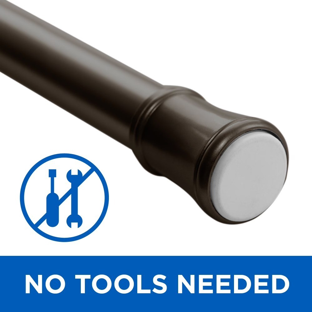Adjustable Tension Curtain Rod 1 Inch Diameter 48 to 84 Inches Oil Rubbed Bronze