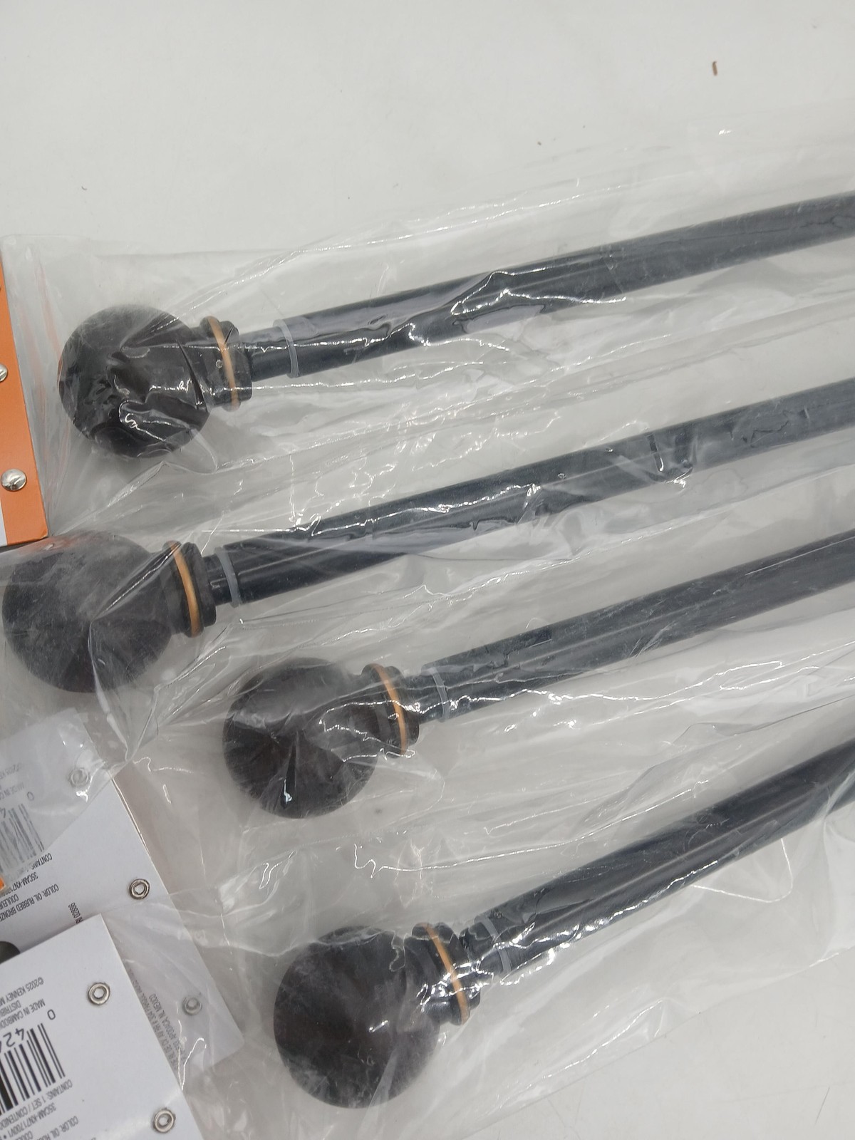 4 Pack Kenney Decorative Curtain Rod Set 28-48in Oil Rubbed Bronze 5/8in Window