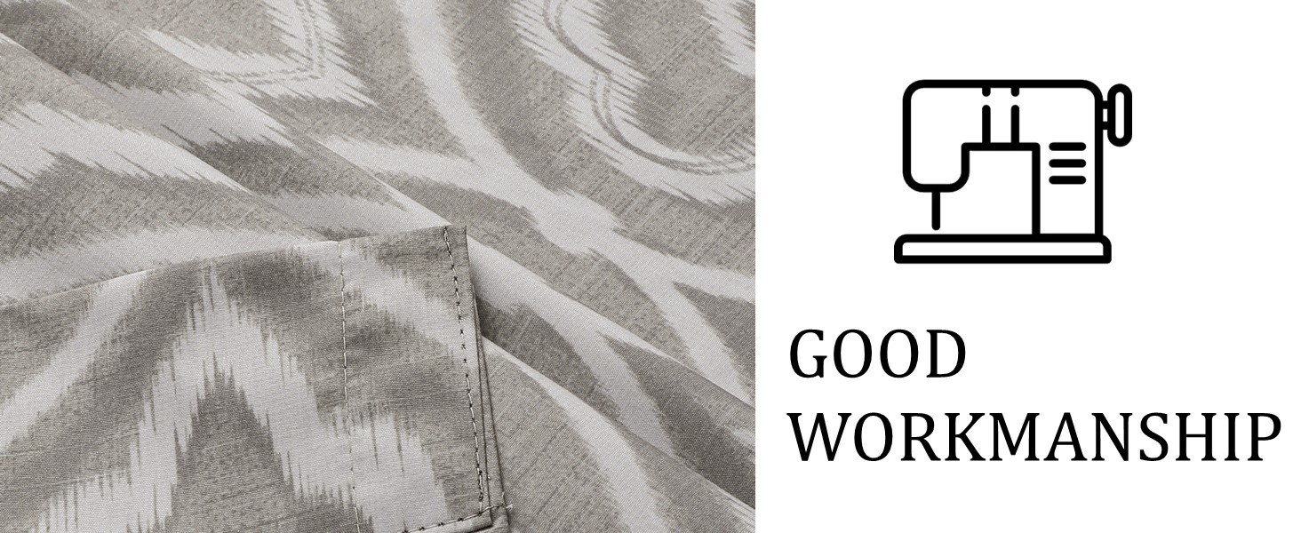 Airwill Blackout Curtains 84 x 52 Inches, 2 Panel Set, Grommet Beige Diamond Fl