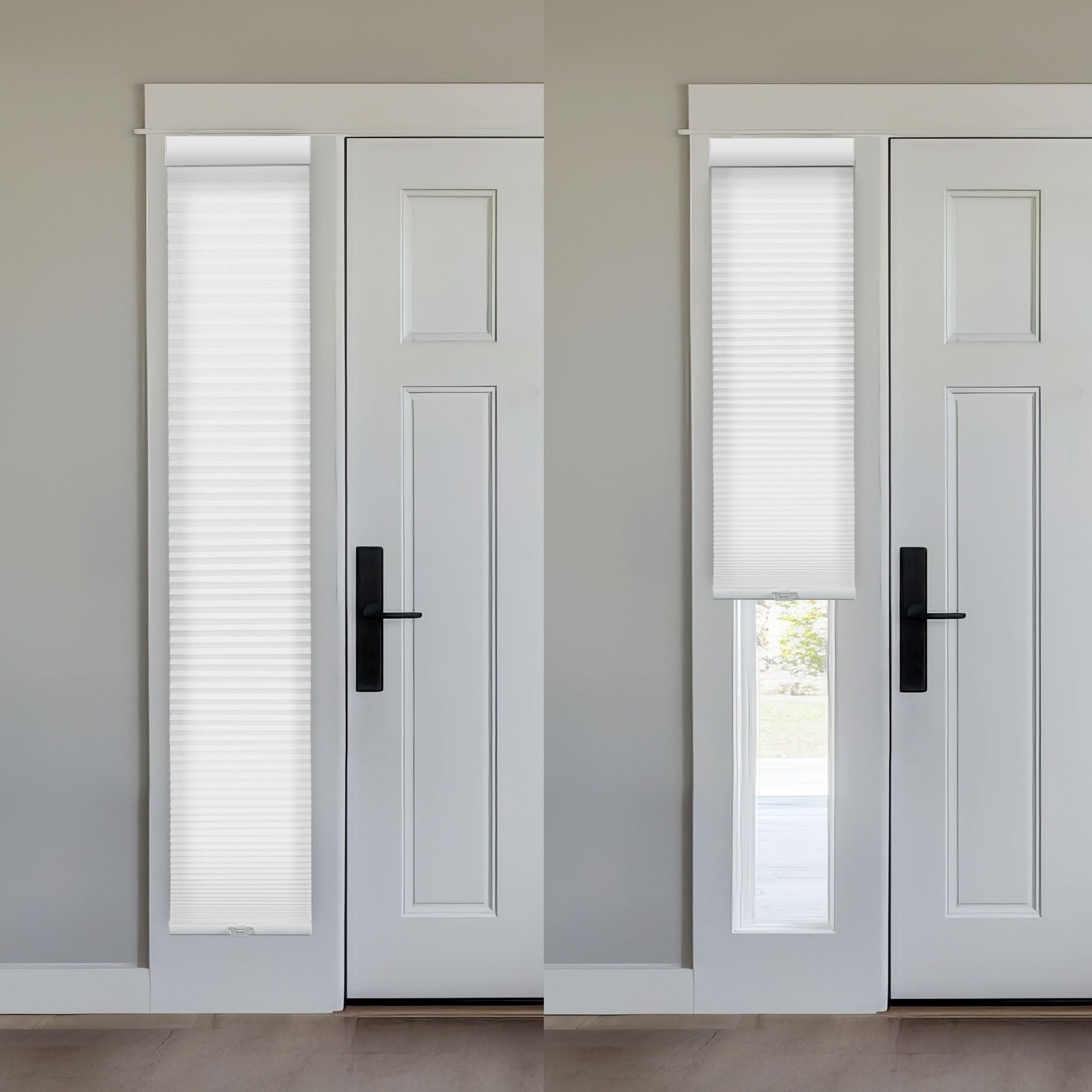 Cordless 1.5″ Light Filtering Sidelight Cellular Shade, 7″ W x 72″ H, White
