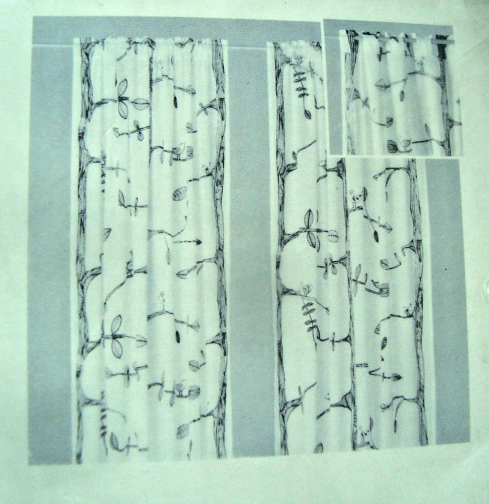 NEW Ikea EIVOR Curtains 2 Panels 57 x 98″ Black White Birds Trees Semi Sheer NIP