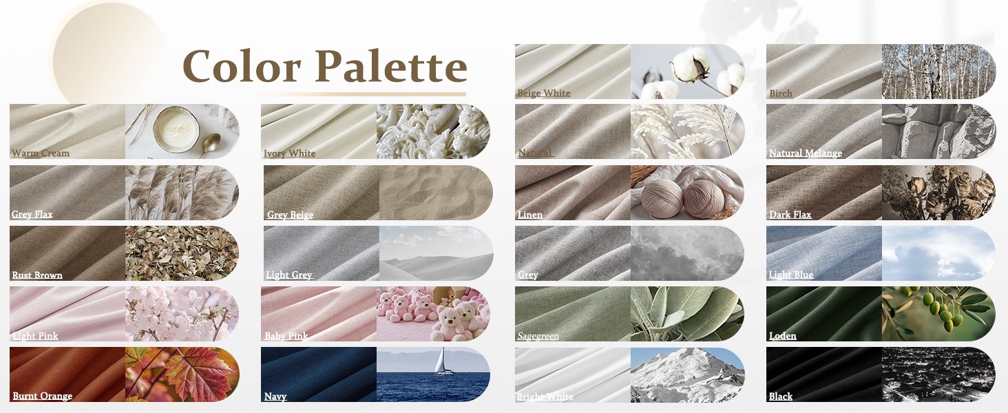 Neutral 10 ft Blackout Curtains 120 Inches Long,Linen Elegant Villa Cottage