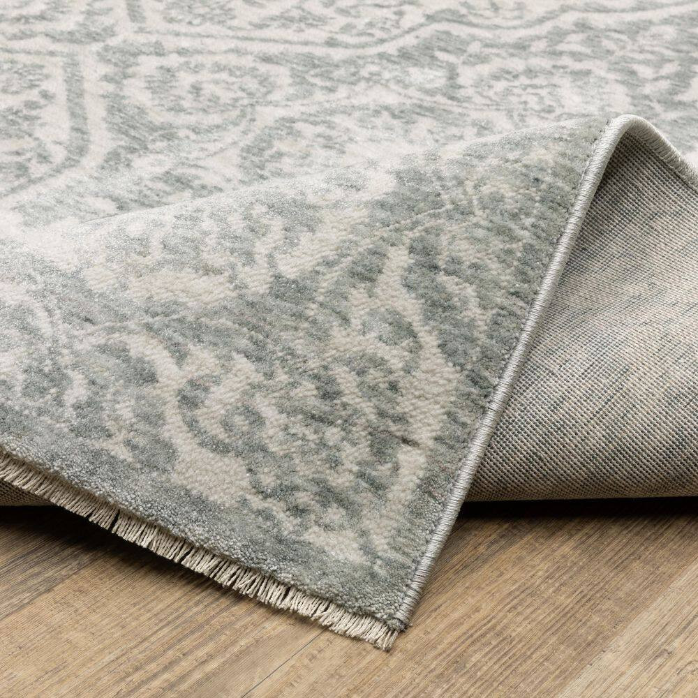 Eclipse Green/Ivory 2 Ft. X 8 Ft. Global-Inspired Floral Medallion Polyester Fri
