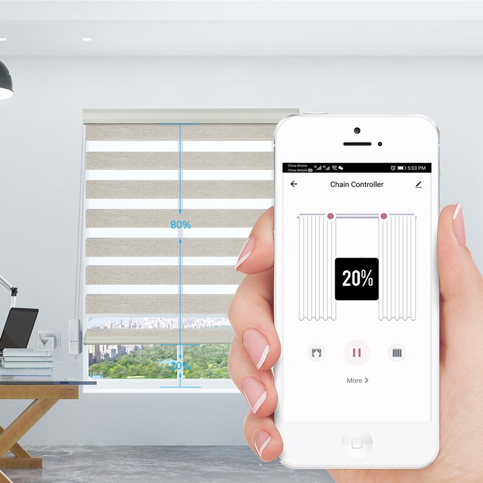 Smart Curtain Chain Roller Blind Shade Shutter Drive Motor WIFI APP Control Unit