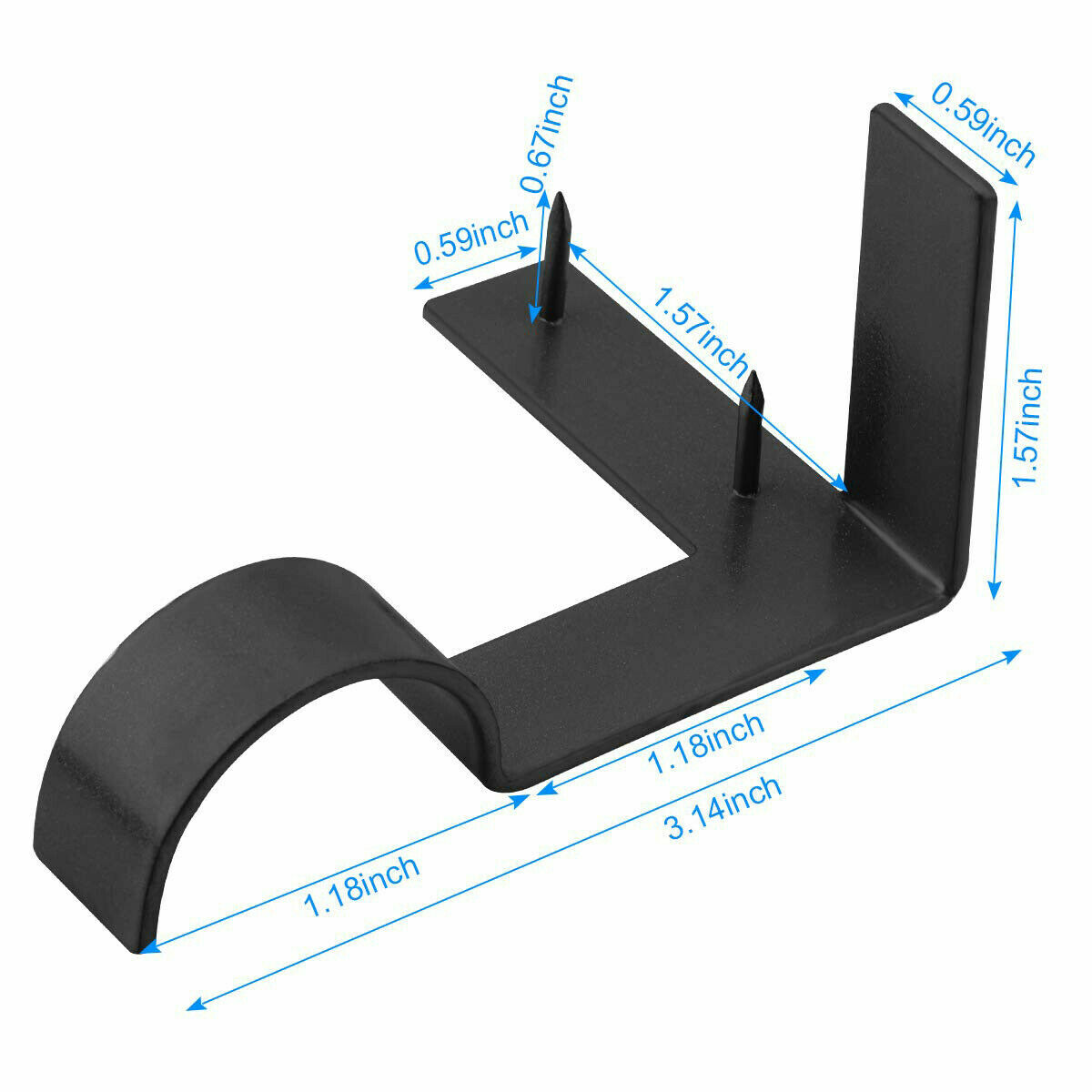 2-6pc Curtain Pole Brackets No Drill Curtain Rod Holder Into Wooden Window Frame