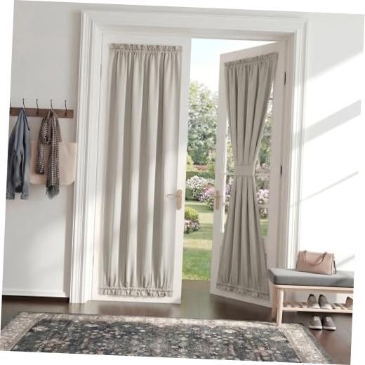 Front Door Blinds – Blackout Patio Panel Top and 54″W x 72″L (Pack of 1) Cream