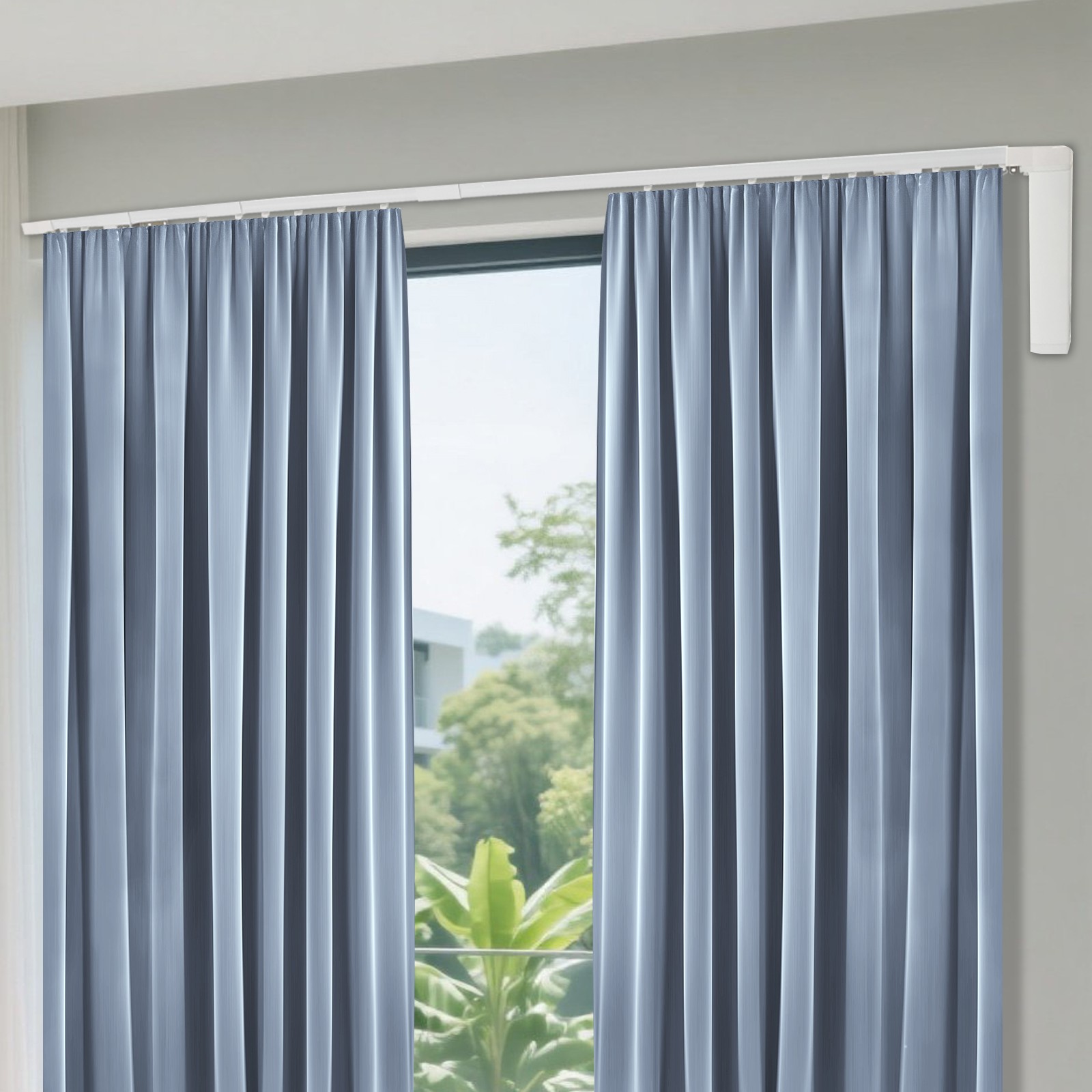 Remote Control 1.2-2.2m Motorized Curtain Track Motor Curtain Motor Track System