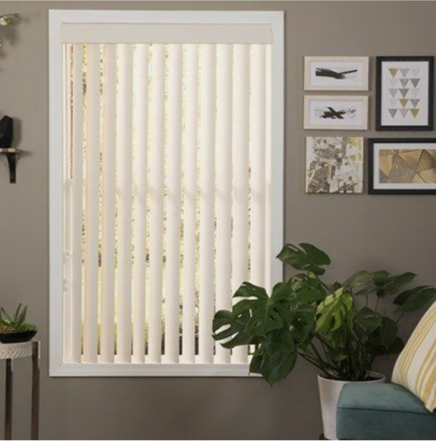 5X Vertical Vinyl WINDOW Blinds Replacement Slats 2.5″ Wide ALABASTER / CREAM