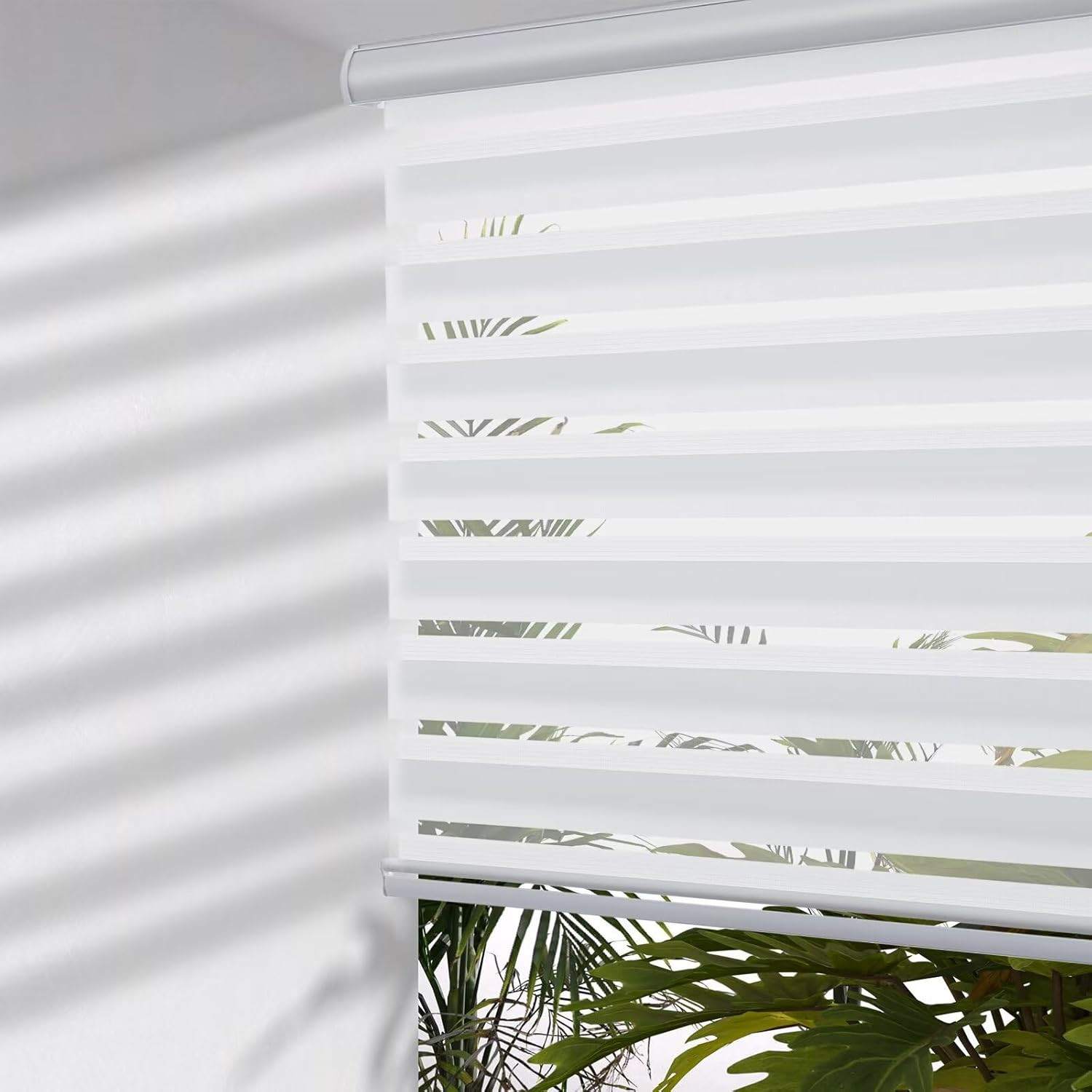 Cordless Zebra Blinds – Dual Layer Light Filtering & Privacy Shades, 34″ W X 72″