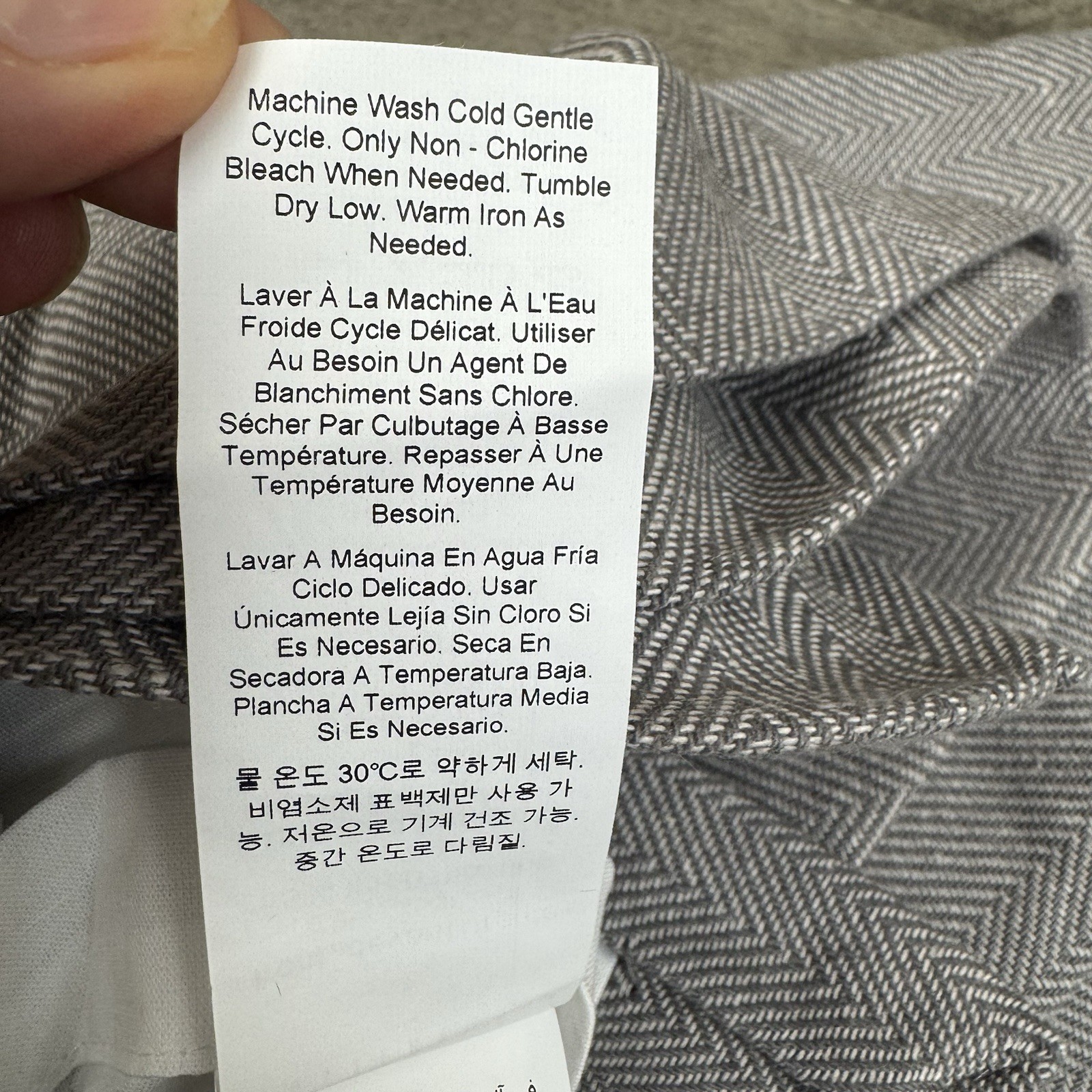 Pottery Barn Stella Herringbone Drape Curtain 50”x108” Gray Cotton Lined NWOT