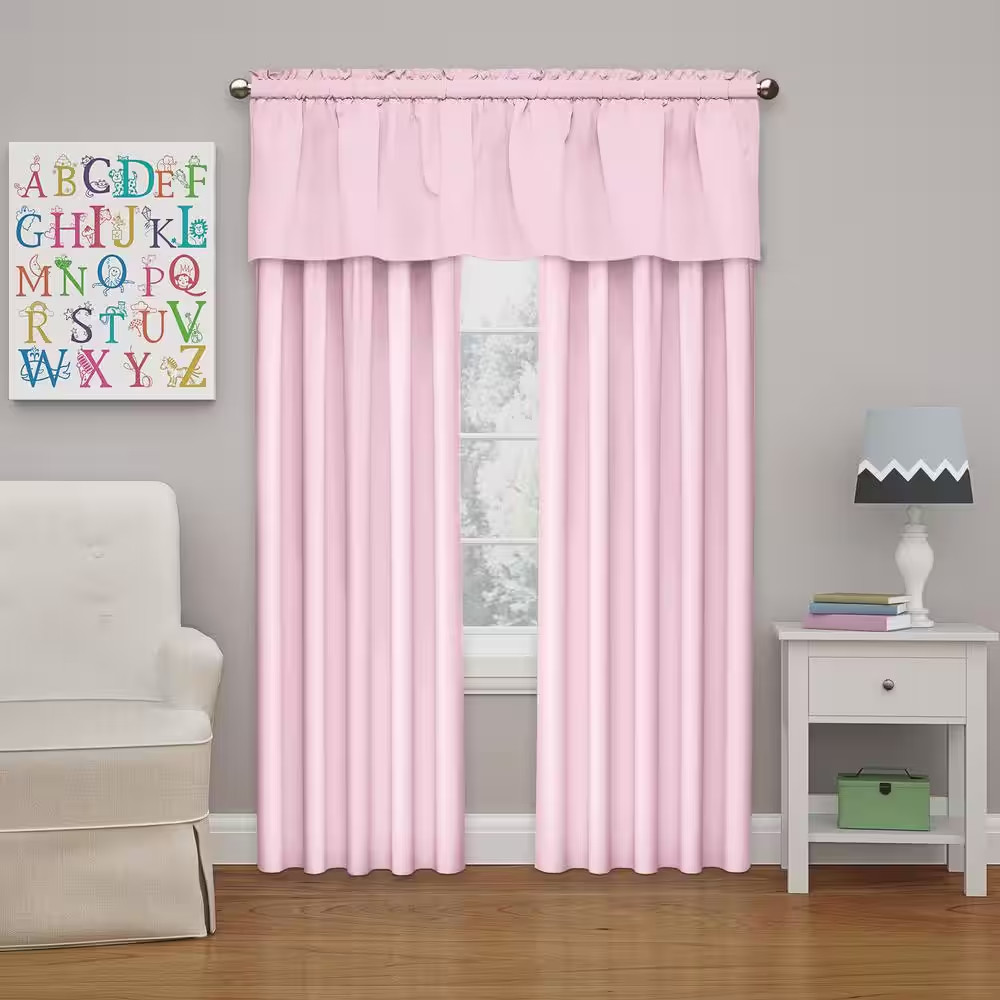 Kids Microfiber Thermaback Pink Solid Polyester 42 In. W X 84 In. L Blackout Sin