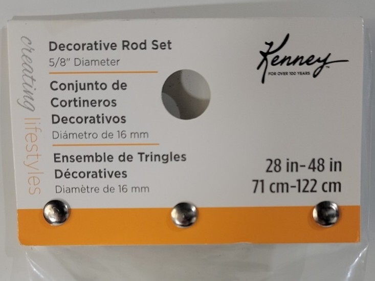Kenney Kendall Standard Decorative Window Curtain Rod, KN71716, 28-48.” New