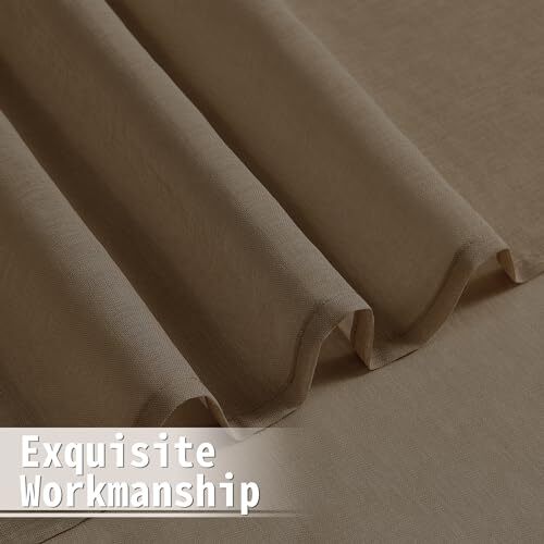 Sheer Door Curtain Closet Linen Textured Curtains Sheer 54″W x 72″L Brown