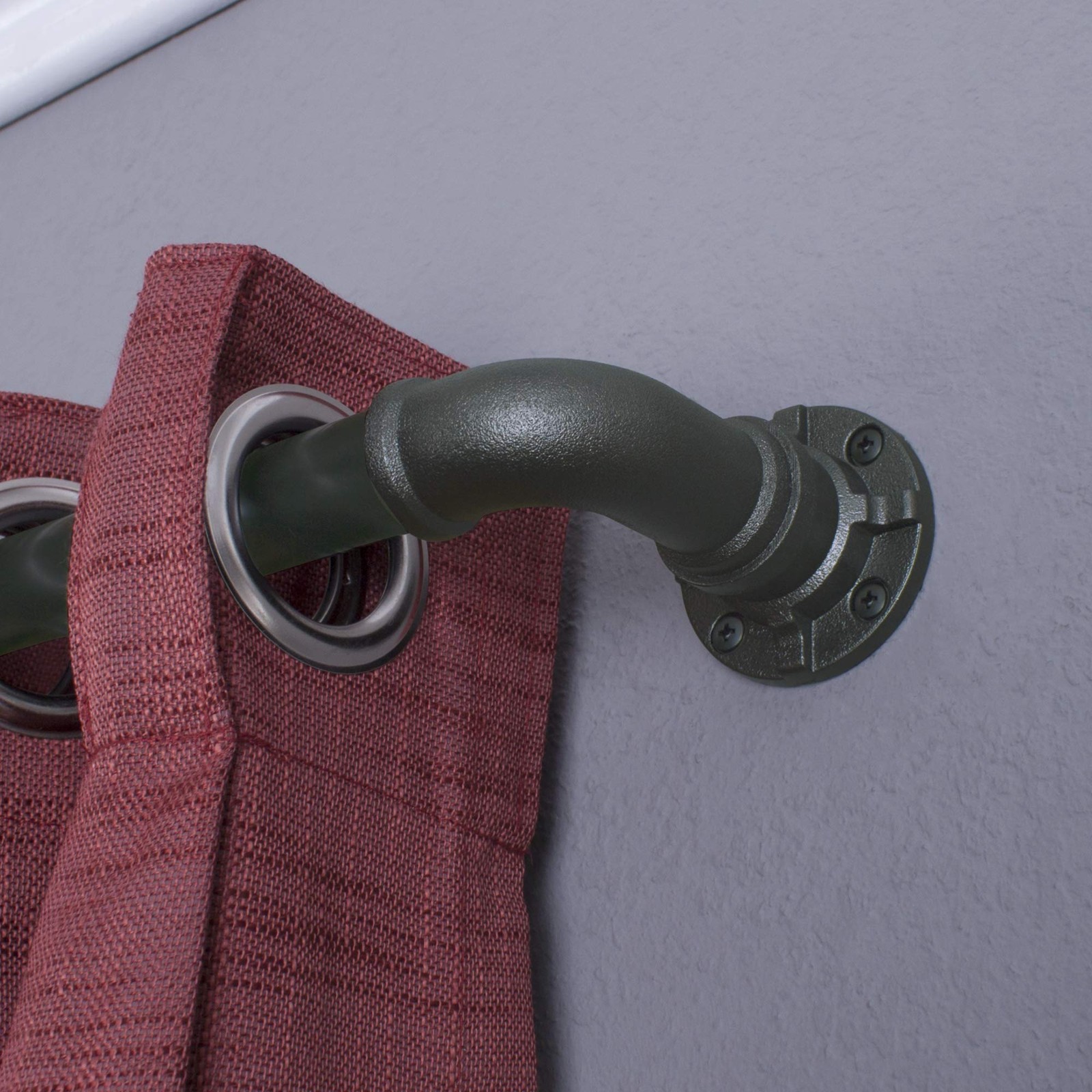 Adjustable Curtain Rod 18-36 Inch Wrap Around Black Set