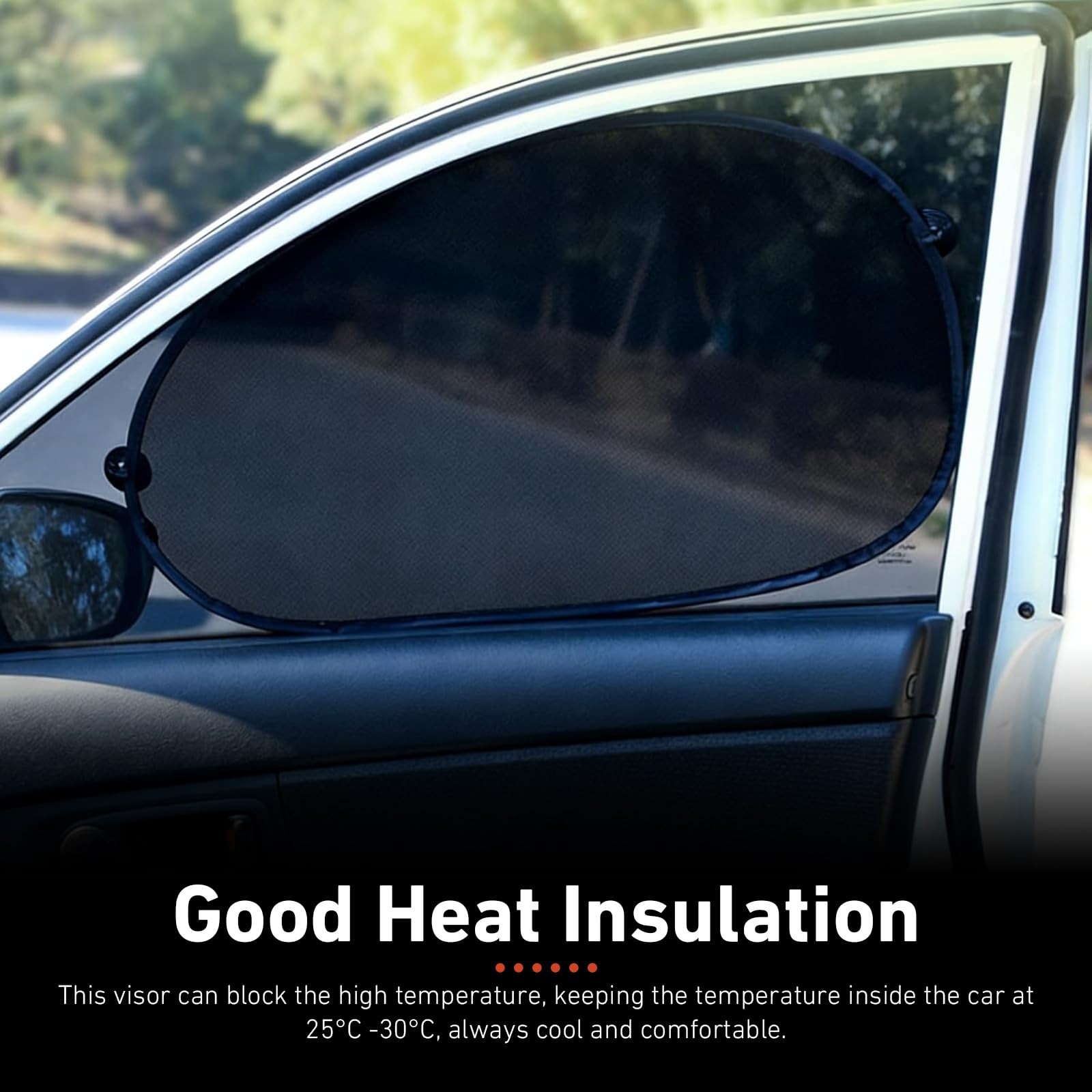 2PCS Car Window Shades with Suction Cups Sun Protection for Kids Pets 25.6″x15″