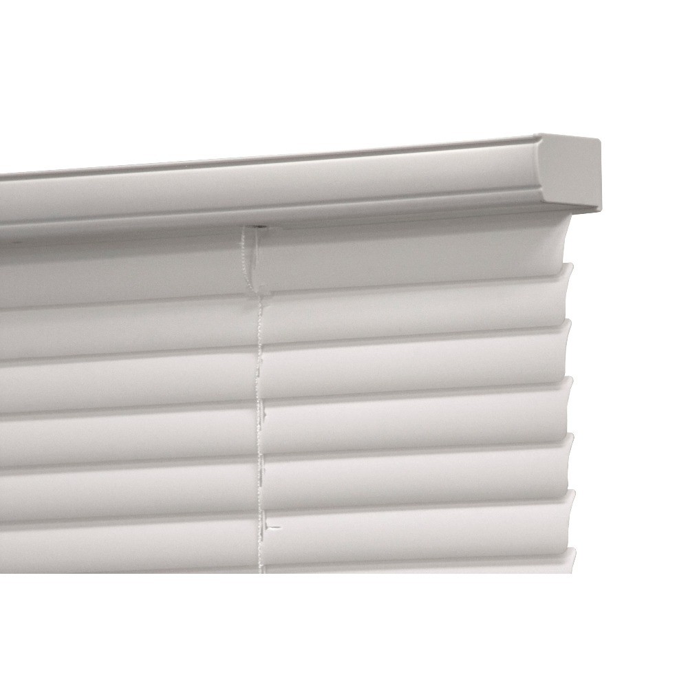 1″ Cordless Vinyl Light Filtering Mini Blinds, White, 27″ W x 64″ L