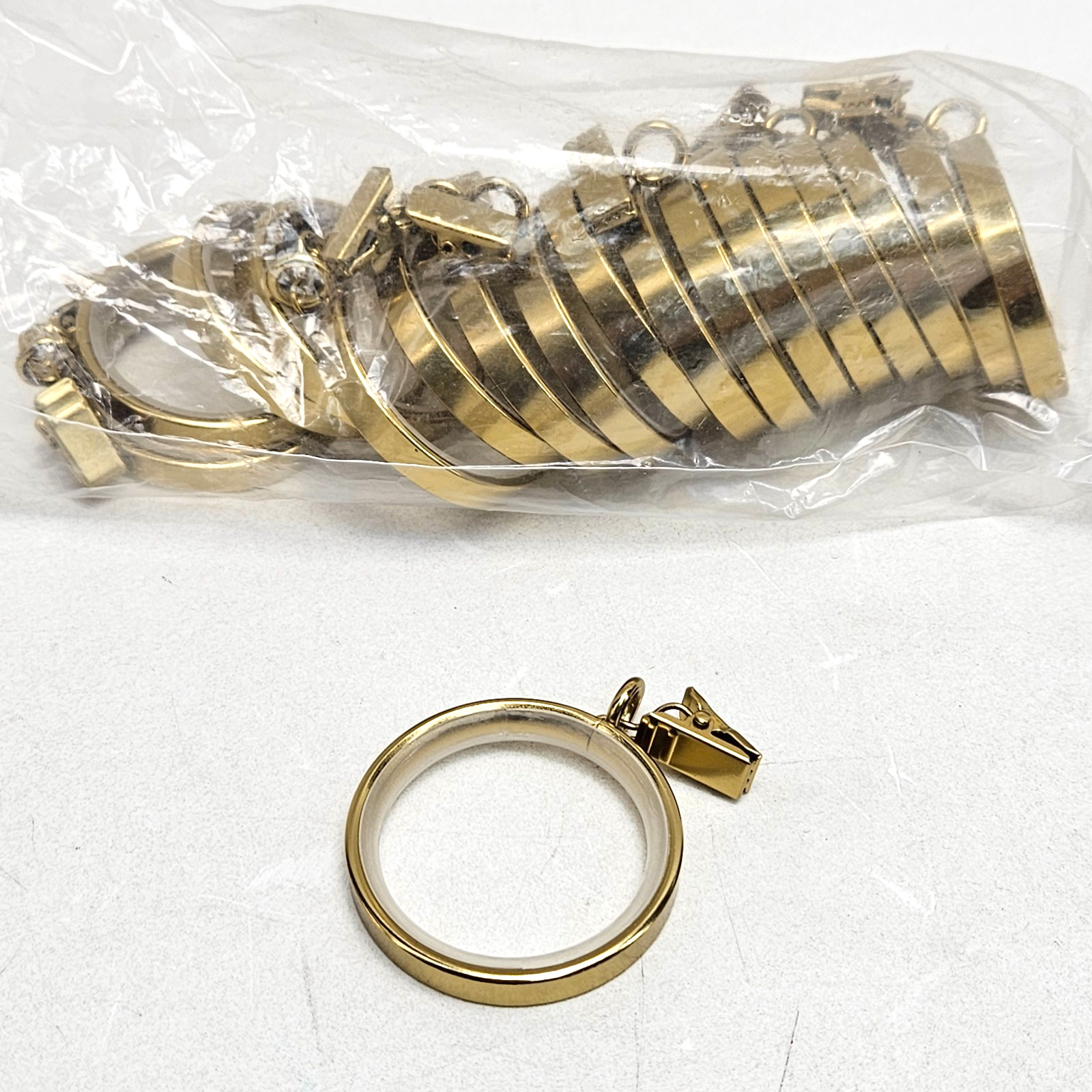 MODE Cambria Premium Easy Glide 18 Count Curtain Rings 2″ Diameter Brushed Gold