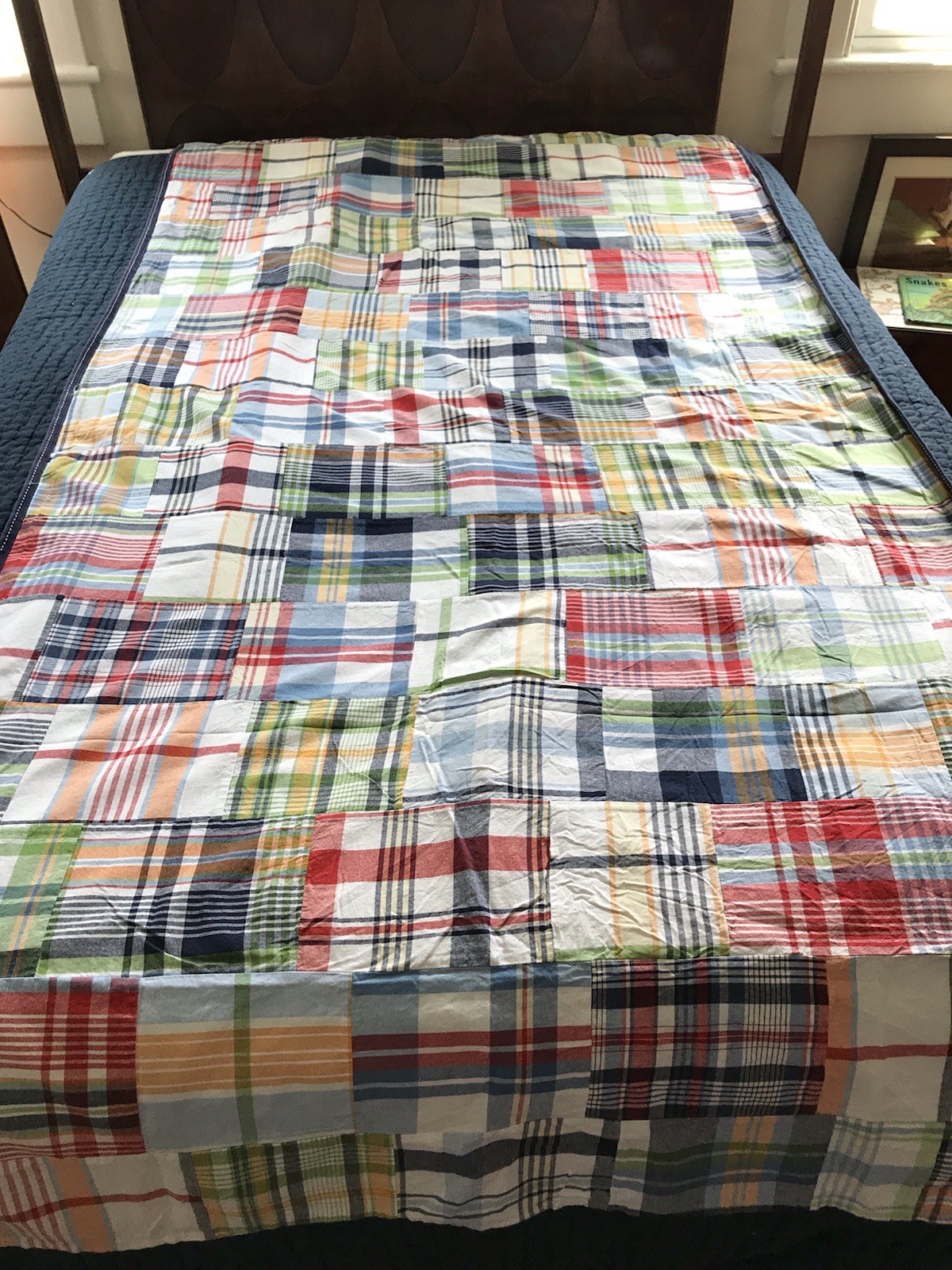 Pottery Barn Kids Madras Plaid Patchwork Blackout Curtain Panel 42×83 + 1 Sham