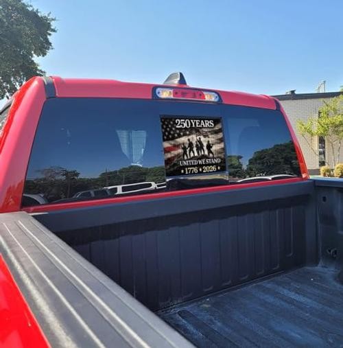250 Years Rear Middle Sliding Window for Dodge Ram 2009-2026 Black Solider