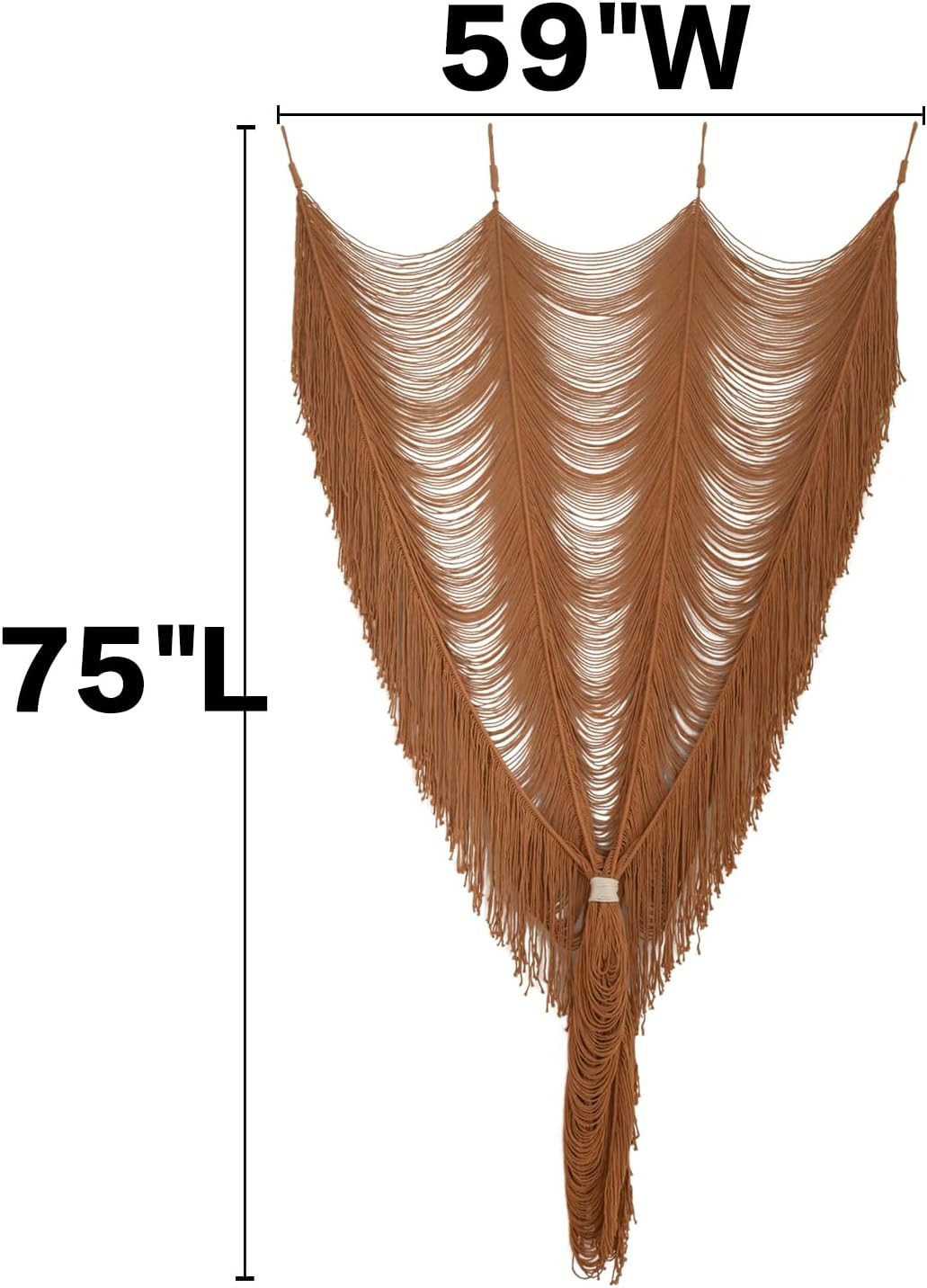 Macrame Curtain Boho Curtain Doorway Window Wall Decor Fiber Yarn Art Handwoven