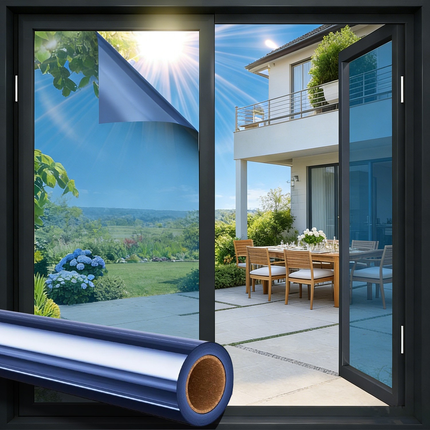 Window Tint One Way Mirror Film UV Heat Reflective Home Office Heat Insulation