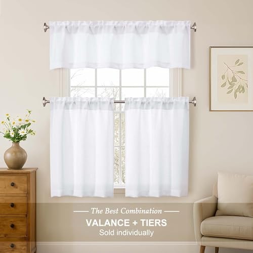 Valance for Windows 14 Inch Length, Light 60″W x 14″L (Pack of 1) White