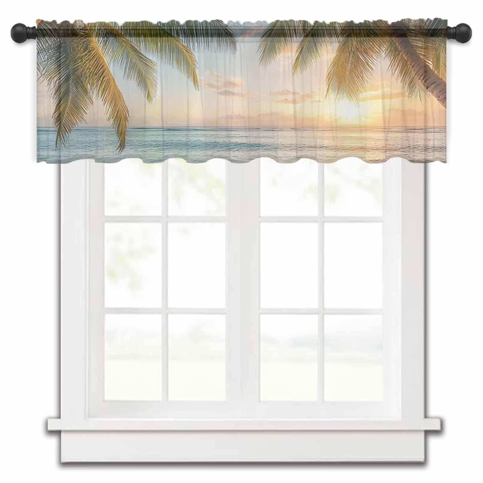 Sheer Valances for Windows Rod Pocket 54″W x 18″L (Pack of 1), Summerppa0000