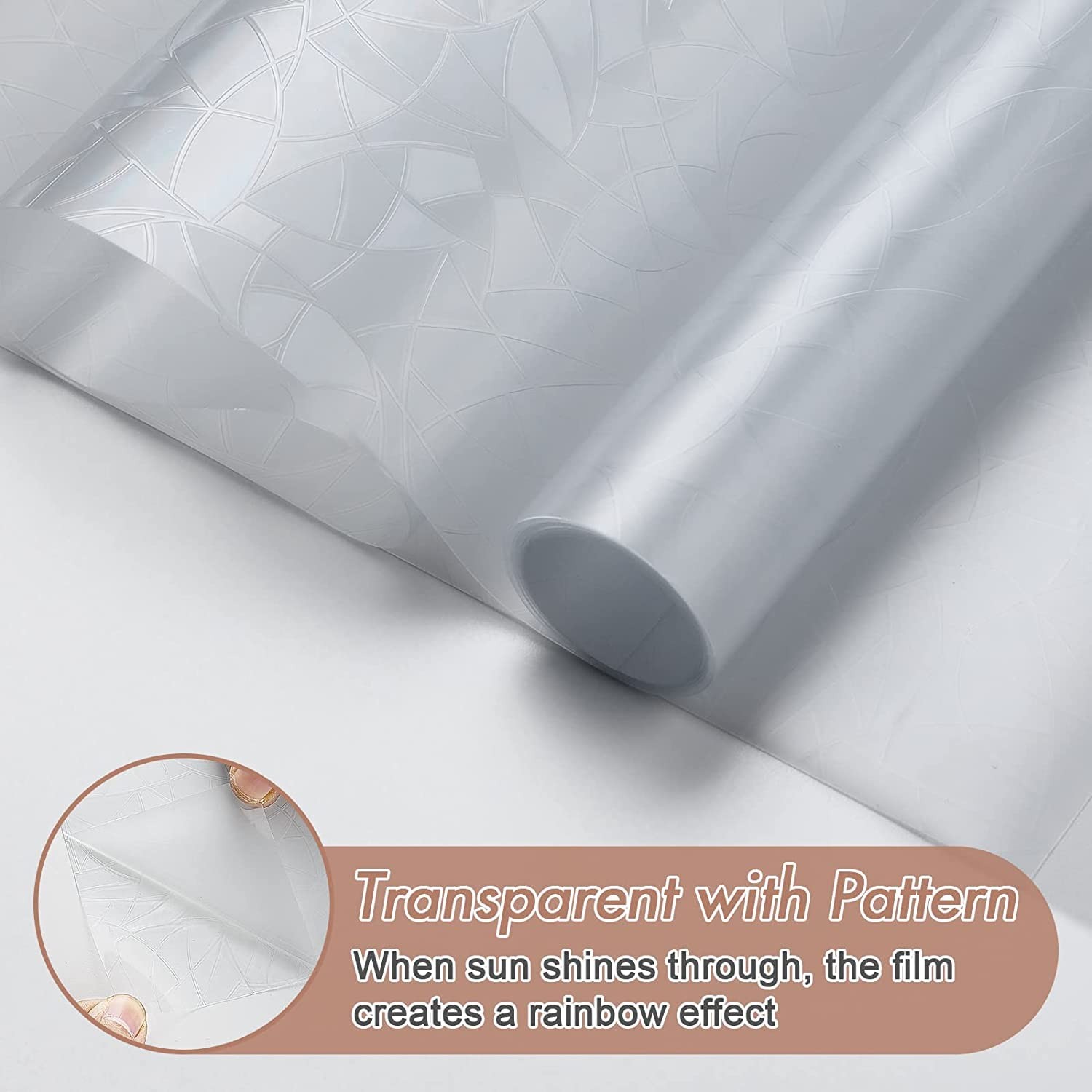 Rainbow Window Film Static Cling Decorative Sun Blocker 17.5 x 78.7 inch Home UV