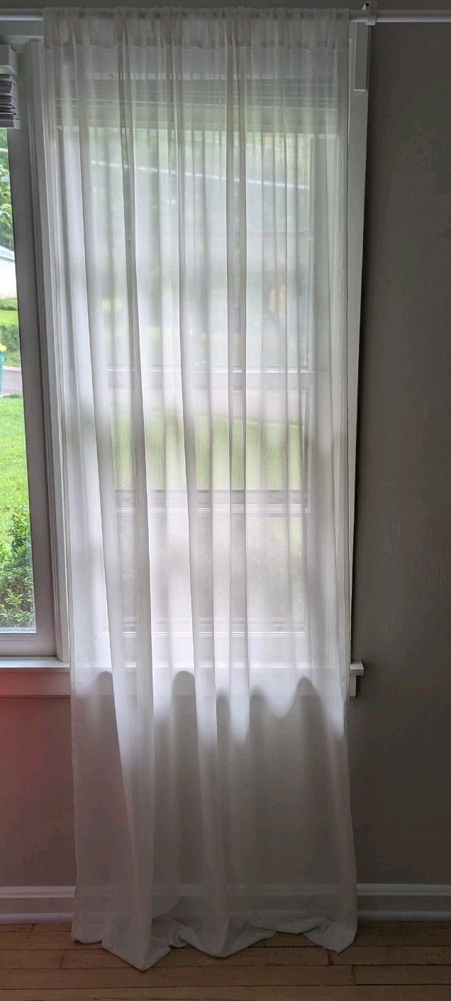 5x ROYAL VELVET Crinkle Voile Rod Pocket Panels Sheer Curtains 50×84 Soft White