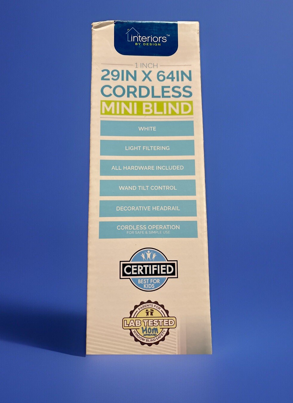 29in. X 64in. Cordless Mini Blinds W/hardware Included-White 1 Inch