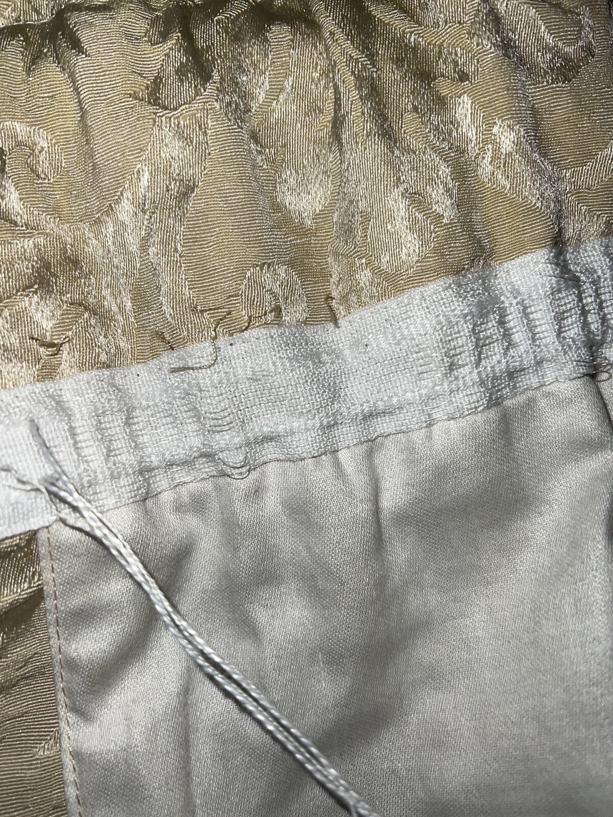 FABULOUS ROBERT ALLEN BEIGE JACQUARD DRAPES~TONE ON TONE~50” X 88”L