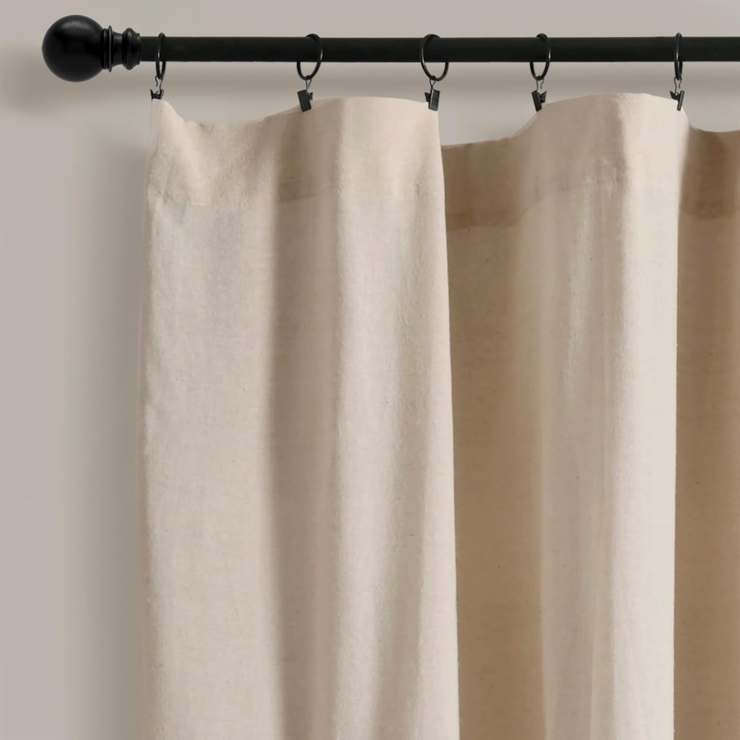 Linen Button Window Curtain Panel, 100″ W X 84″ L – Farmhouse Style